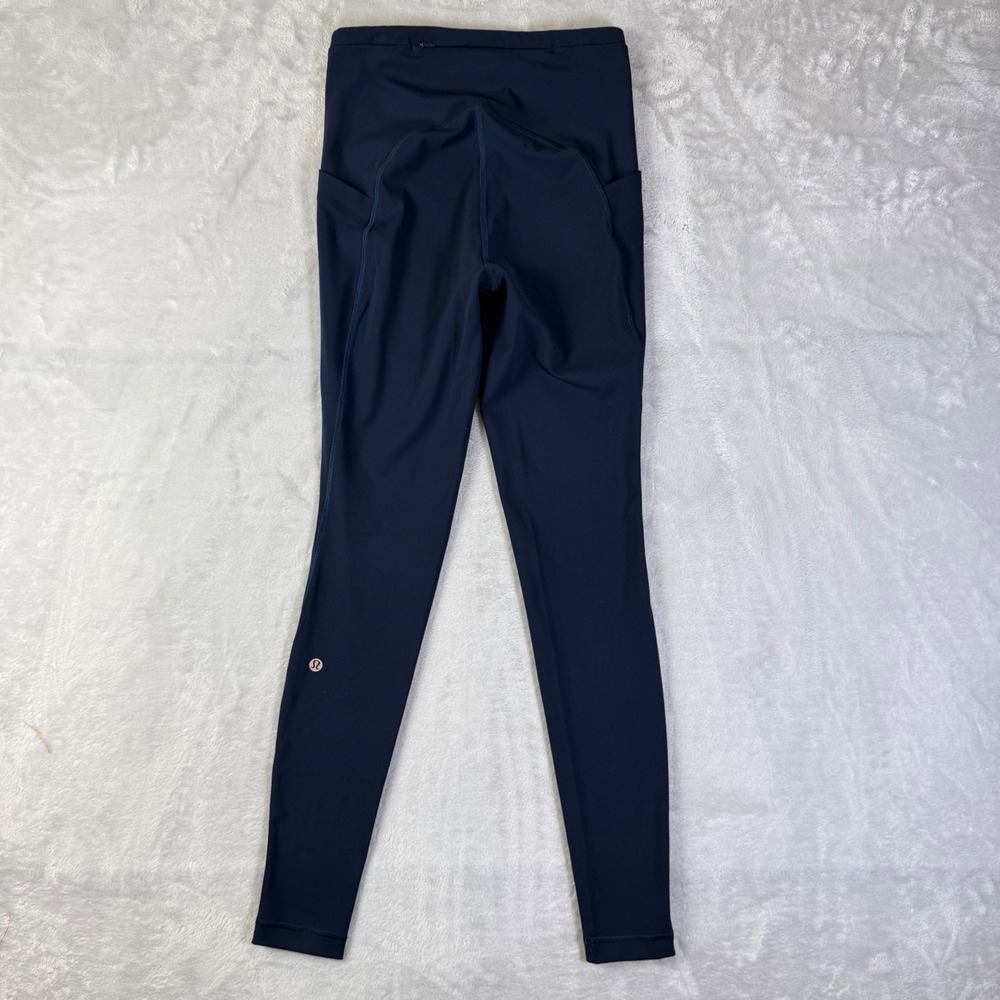 Lululemon Speed Swift Leggings Size 4 Navy Blue Athletic Pockets Running Gym